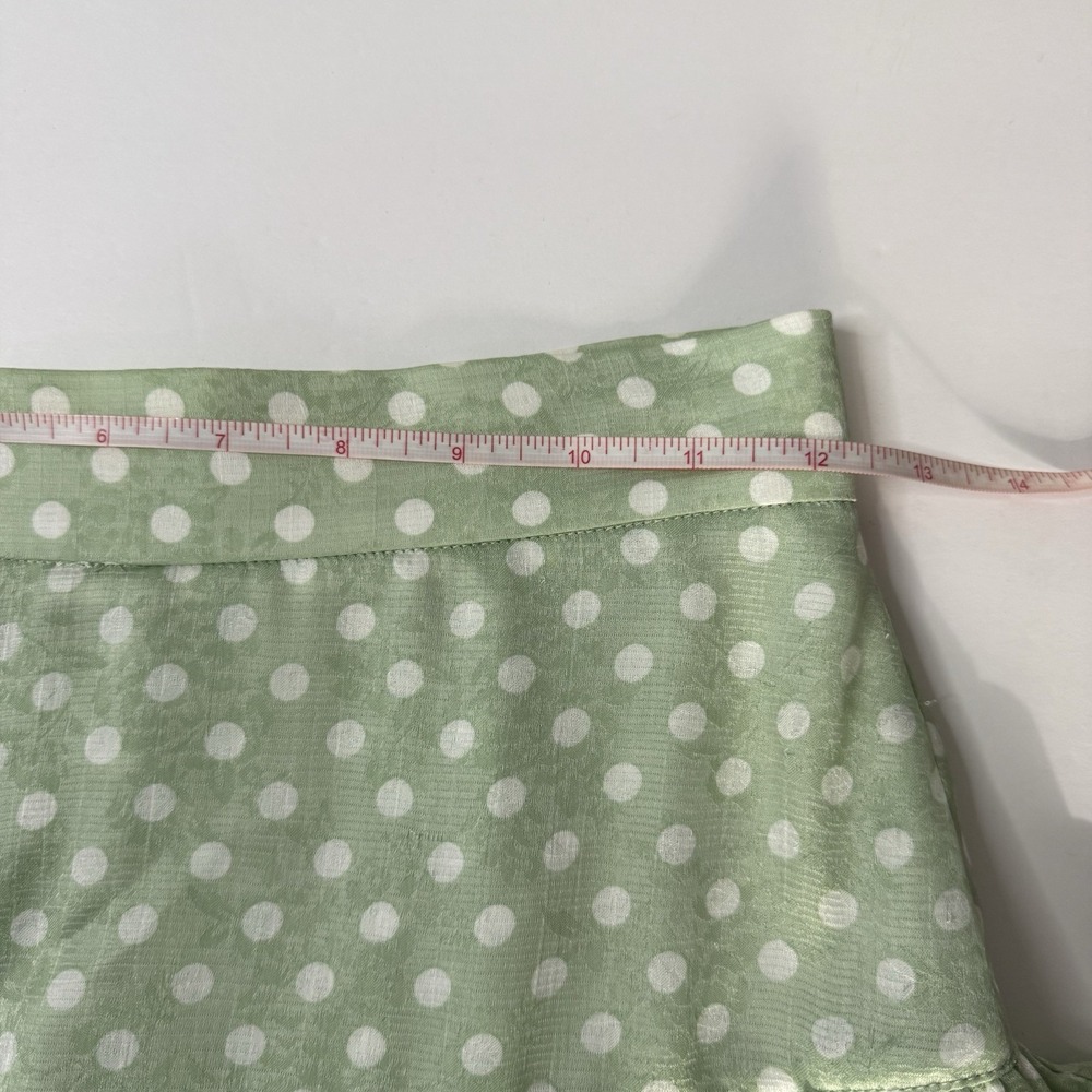 Zara Womens Green Ligth White Hem Mini Skort zip polka dots - Picture 5 of 6